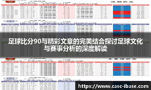足球比分90与精彩文章的完美结合探讨足球文化与赛事分析的深度解读